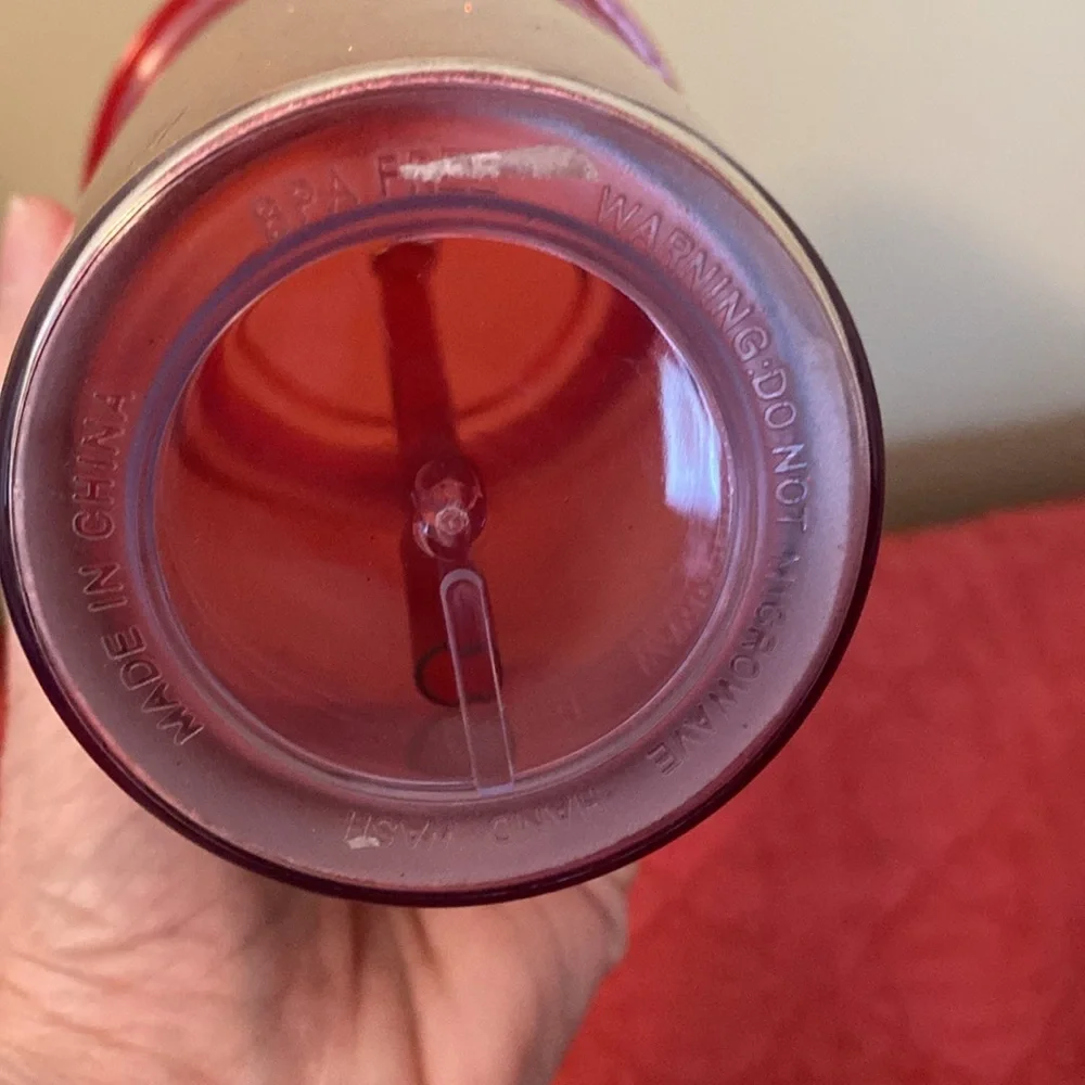 Red Glitter Tumbler with Straw